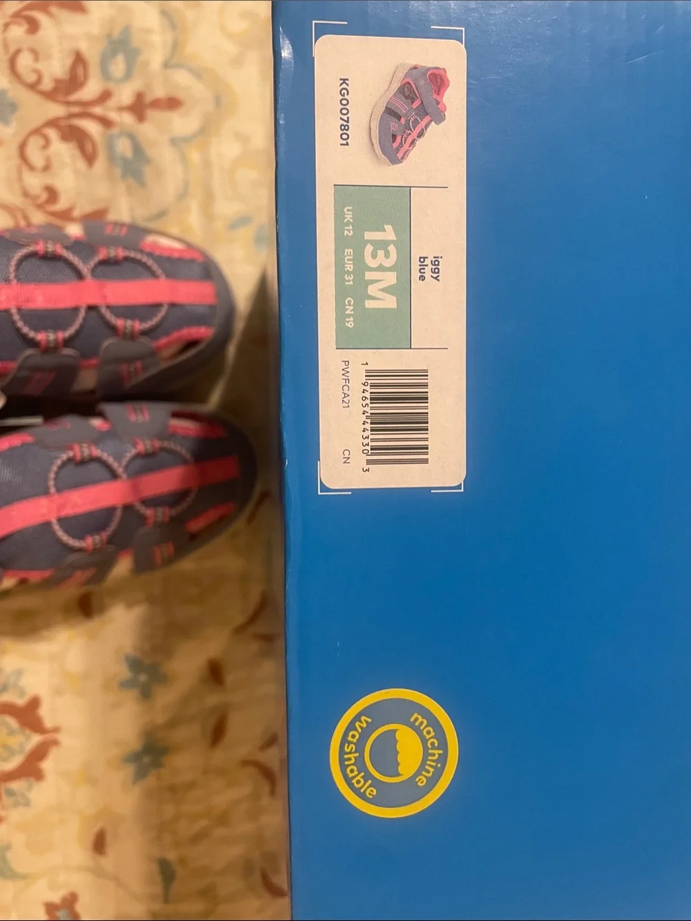 Stride Rite Girls Blue and Pink Sport Sandals